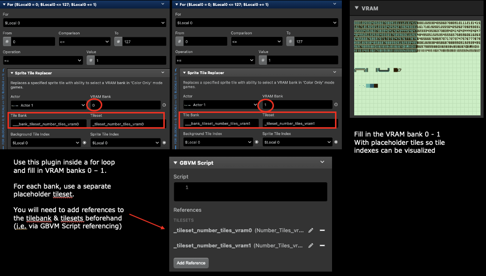 Obtaining sprite index setup example in GB Studio